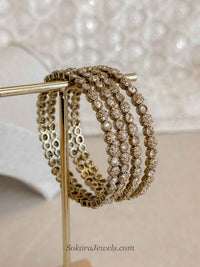 Set of 4 Dainty Crystal Bangles