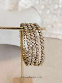 Set of 4 Dainty Crystal Bangles