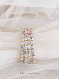Pastel Blossom Crystal Bangles