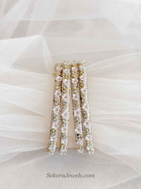 White Blossom Crystal Bangles