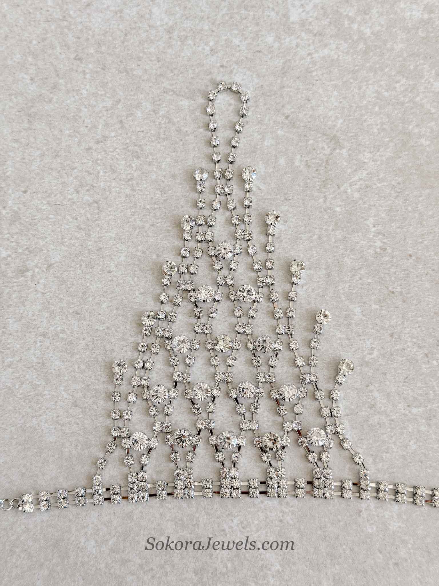 Crystal Hand Harness Bracelet – Silver Tone