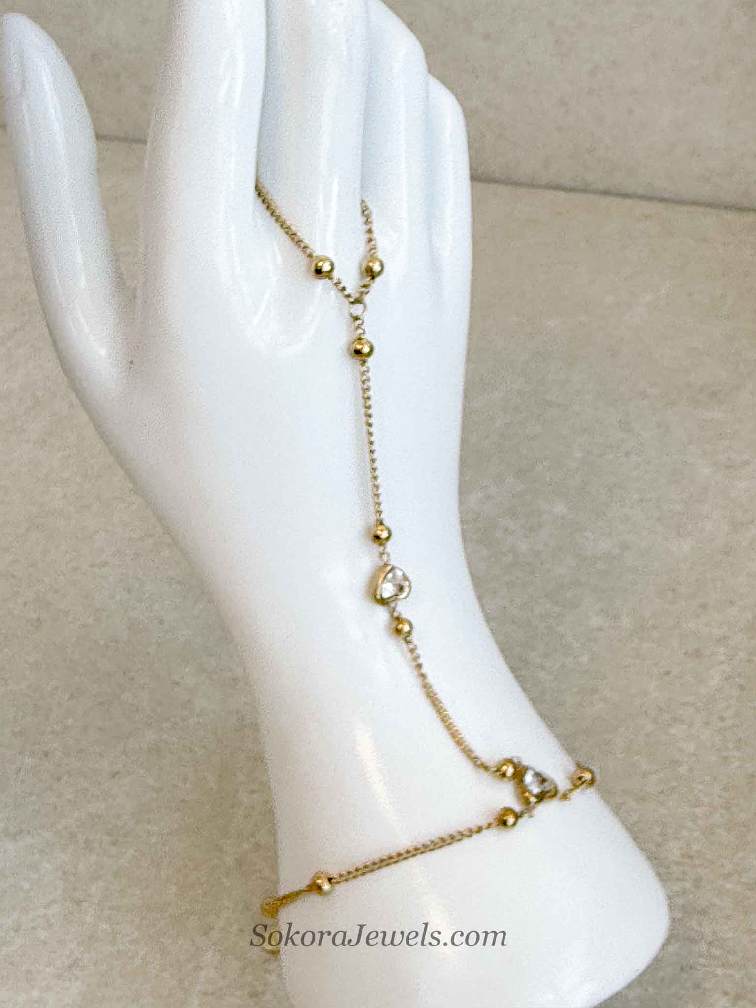 Heart Crystal Charm Hand Harness