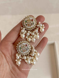 Mother of Pearl & Multigem Detail Earrings