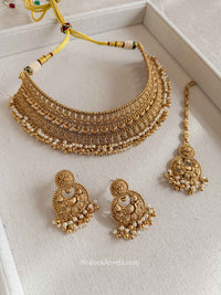 Matt Gold Plated Bridal Set