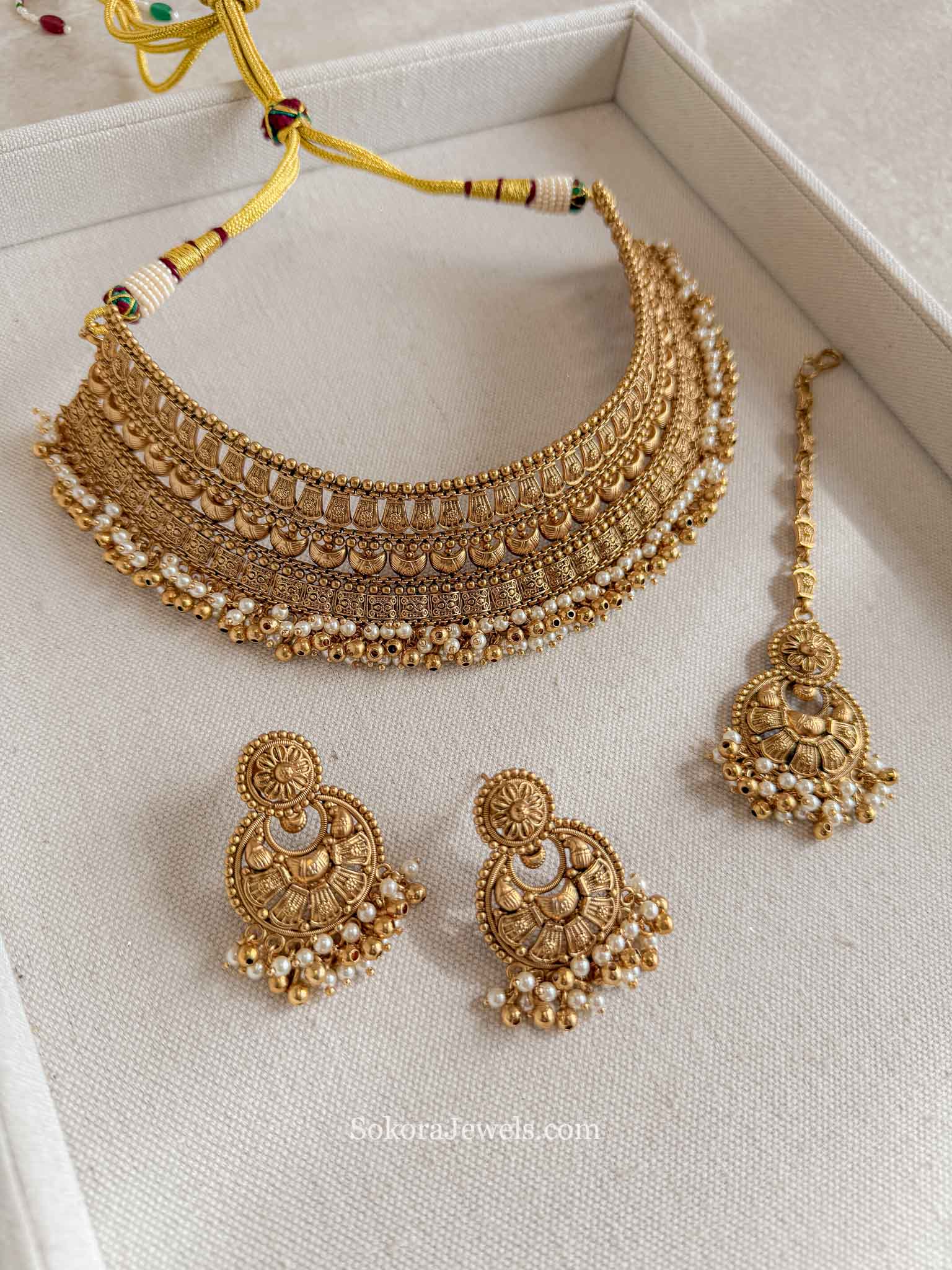 Matt Gold Plated Bridal Set
