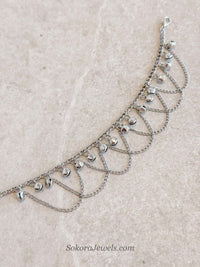 Silver Tone Chained Ghungroo Anklet – Bridal Payal (Sold Individually)