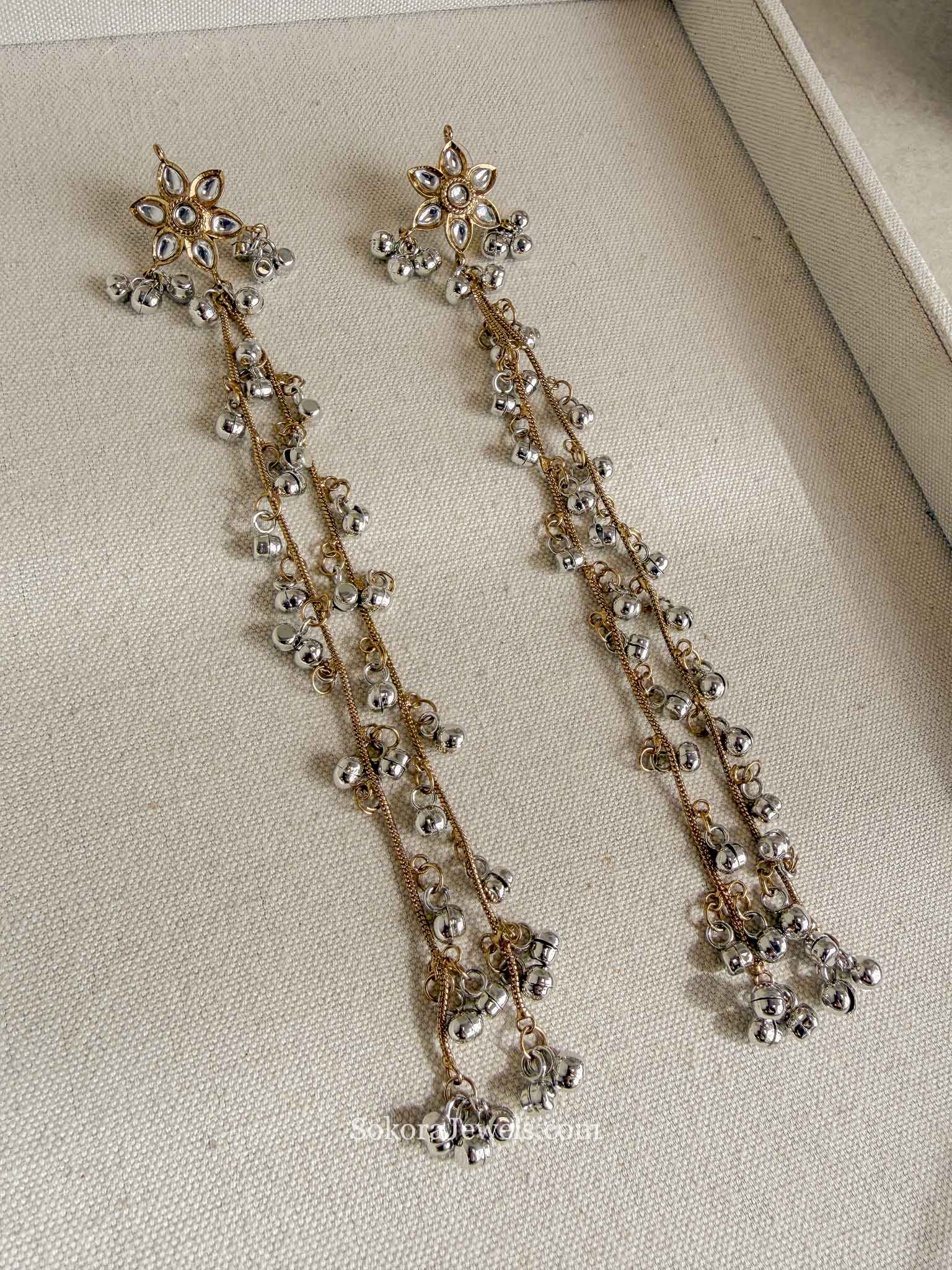 Kashmiri style Long Shoulder Duster Earrings