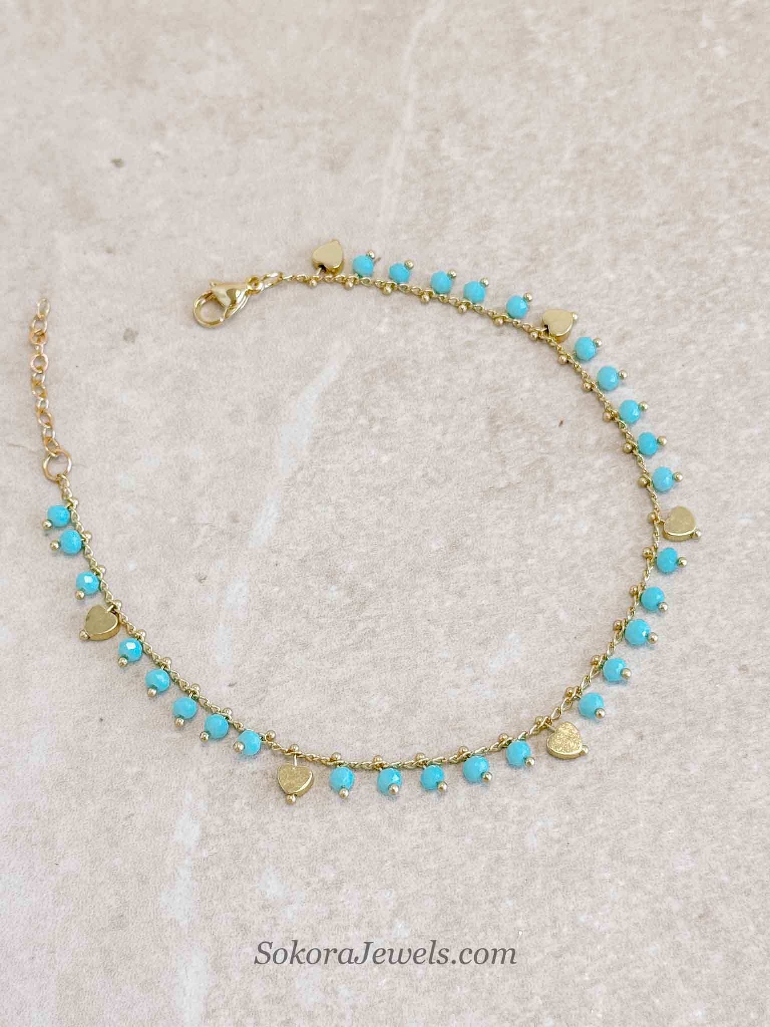 Sweetheart Anklet - Blue