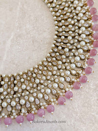 Antique Gold & Light Pink Necklace