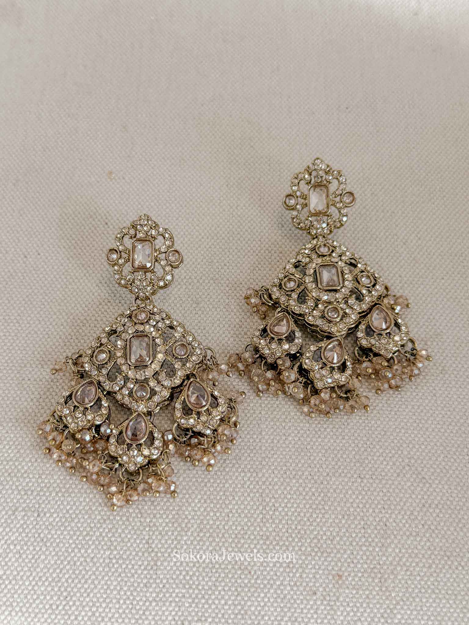 Beaded Crystal Drop Earrings