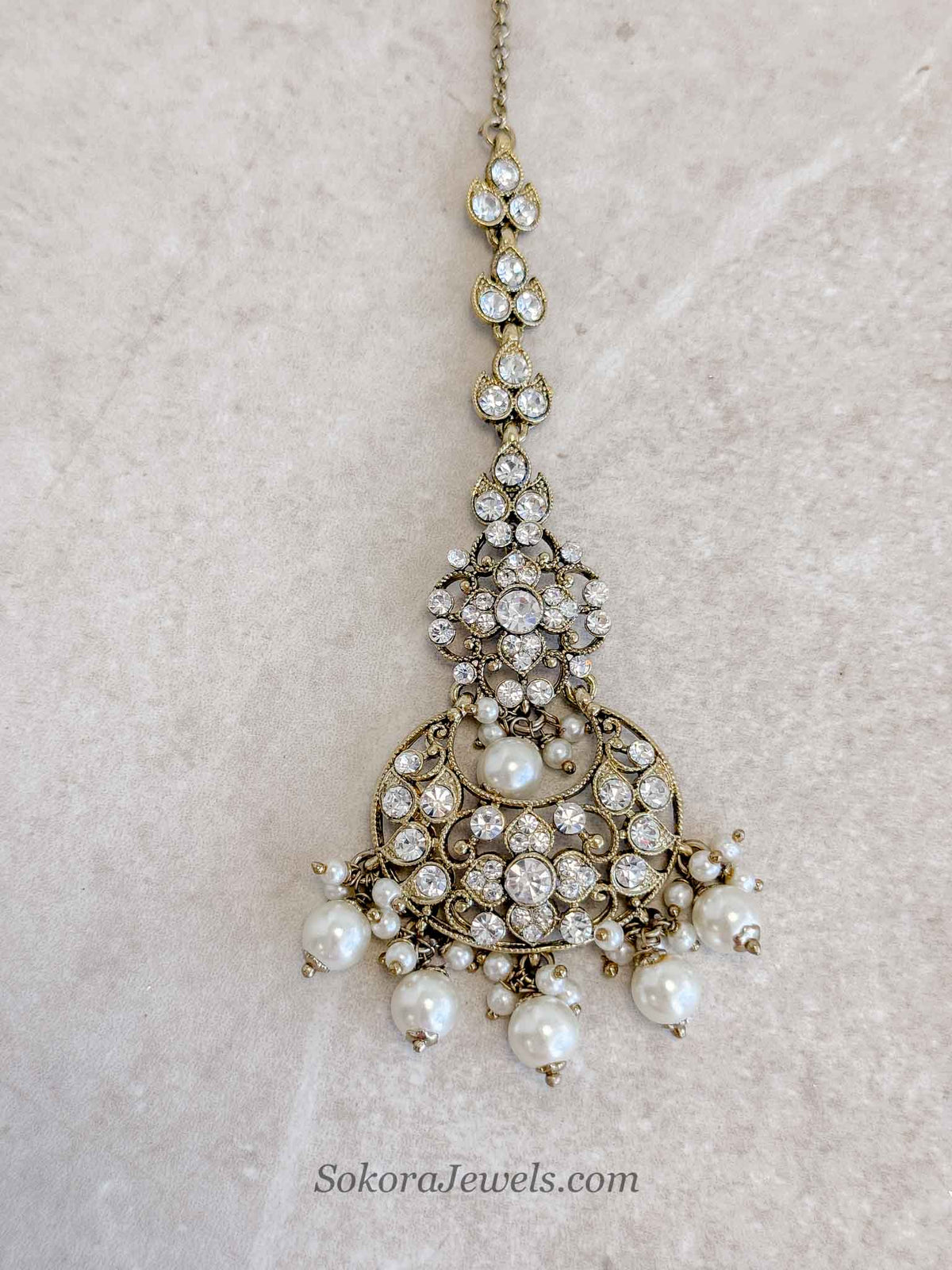 Large Pearl Drop Maang Tikka