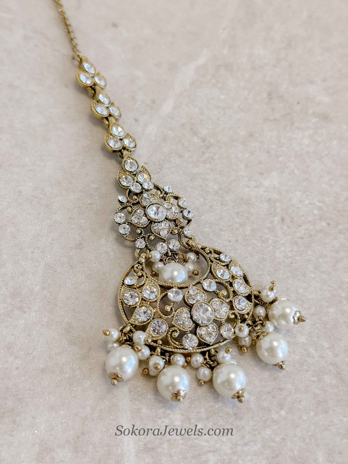 Large Pearl Drop Maang Tikka