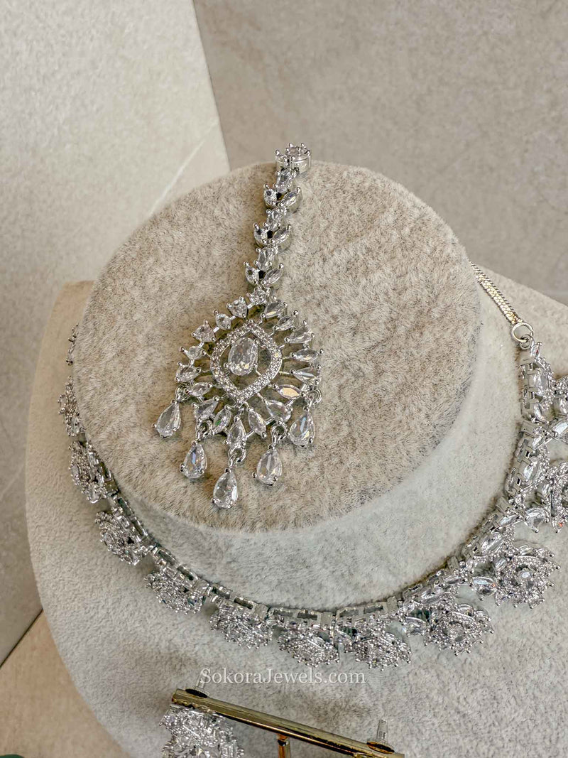 Fancy Droplet American Diamond Necklace sets