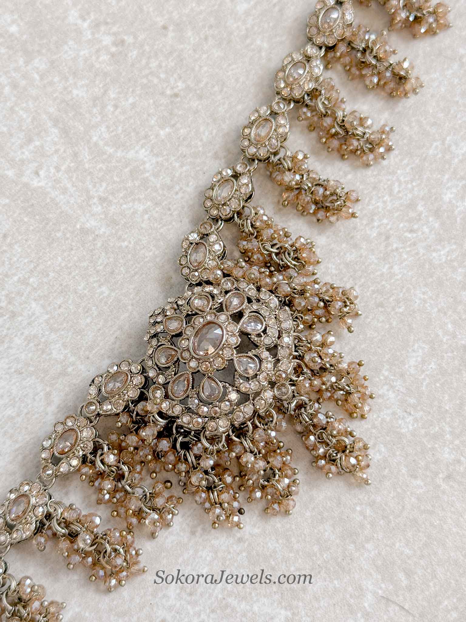 Golden Crystal Beaded Waist chain