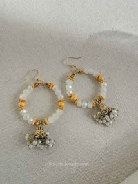 White Jhumka Hoops