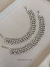 Vandana Silver Crystal Anklets