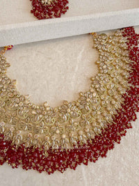 Uzma Gold Plated Bridal set - Maroon