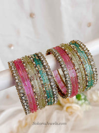 Pastel Glass Bangle set