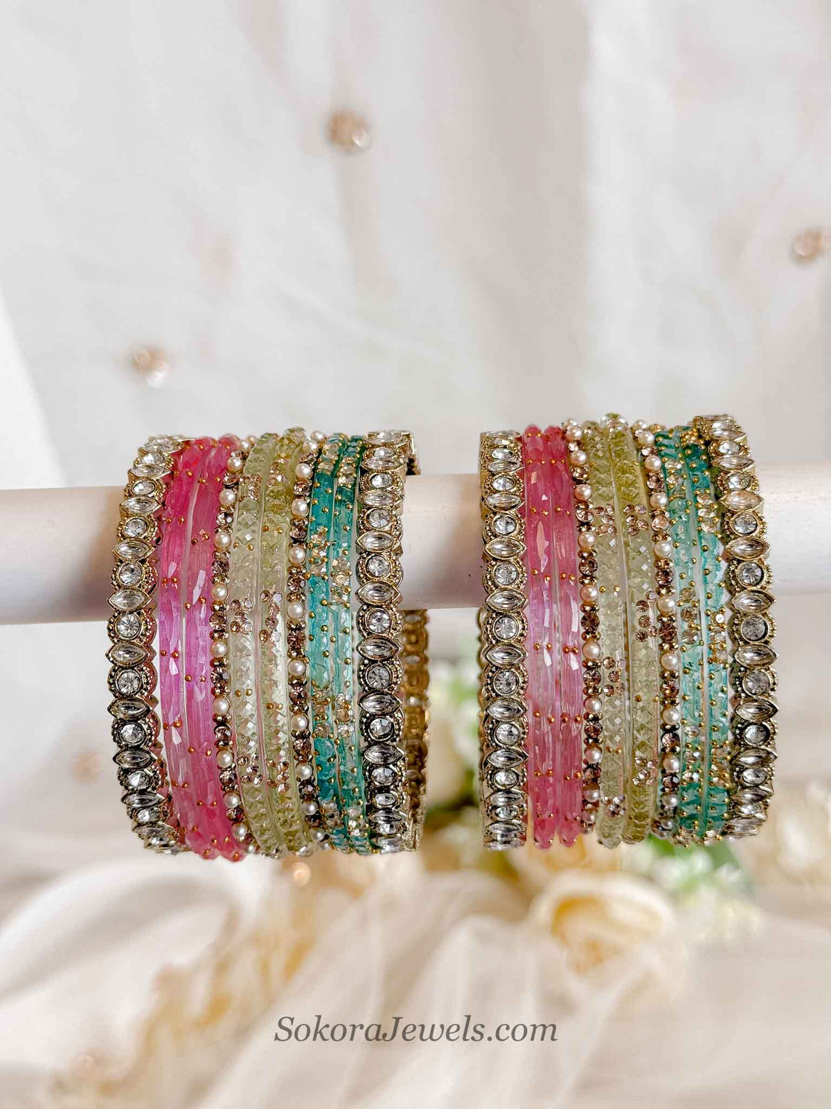 Pastel Glass Bangle set
