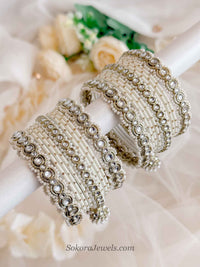 Small Cream Bridal Bangles Set