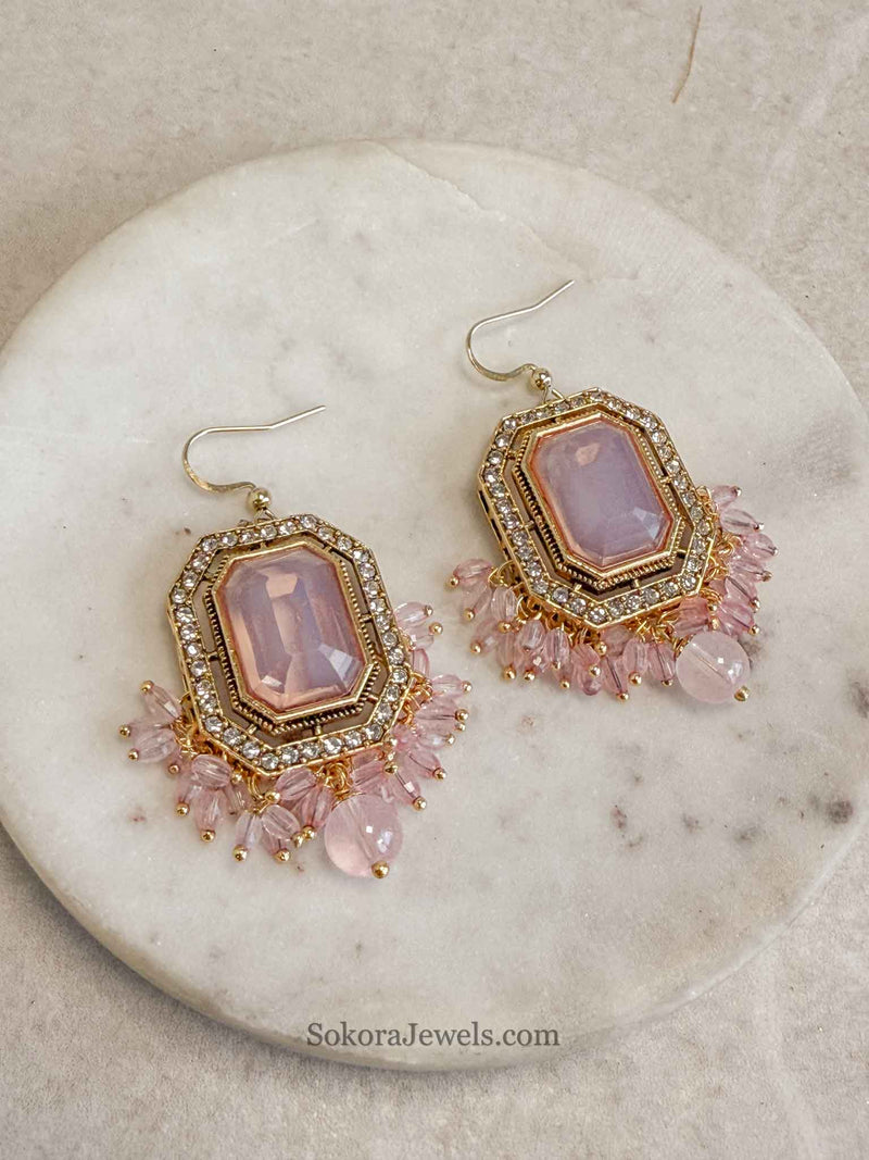 Ariella Drop Earrings - Light Pink