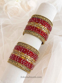 Size 2.2 Red Pink Bangle set