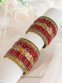 Size 2.2 Red Pink Bangle set