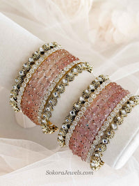 Size 2.2 Glass Pink Bangle set