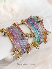 Multicolour Glass Bangles Set - 2.10