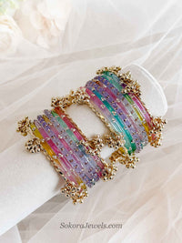 Multicolour Glass Bangles Set - 2.10