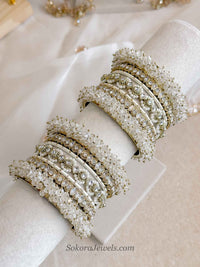 Title: Iqra Antique Gold Crystal Bridal Bangle Set