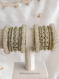 Title: Iqra Antique Gold Crystal Bridal Bangle Set