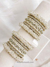 Title: Iqra Antique Gold Crystal Bridal Bangle Set