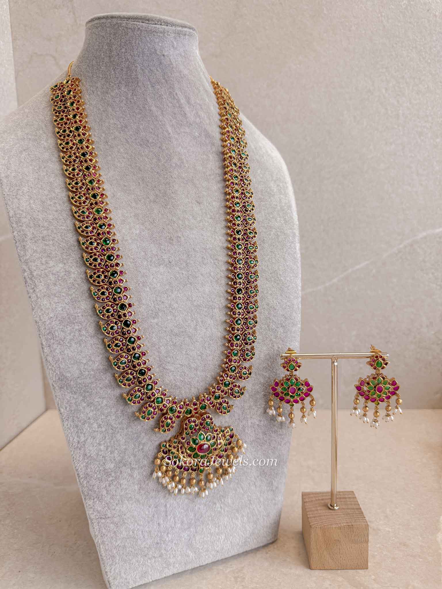 Traditional Ruby & Green Kemp Mala Set