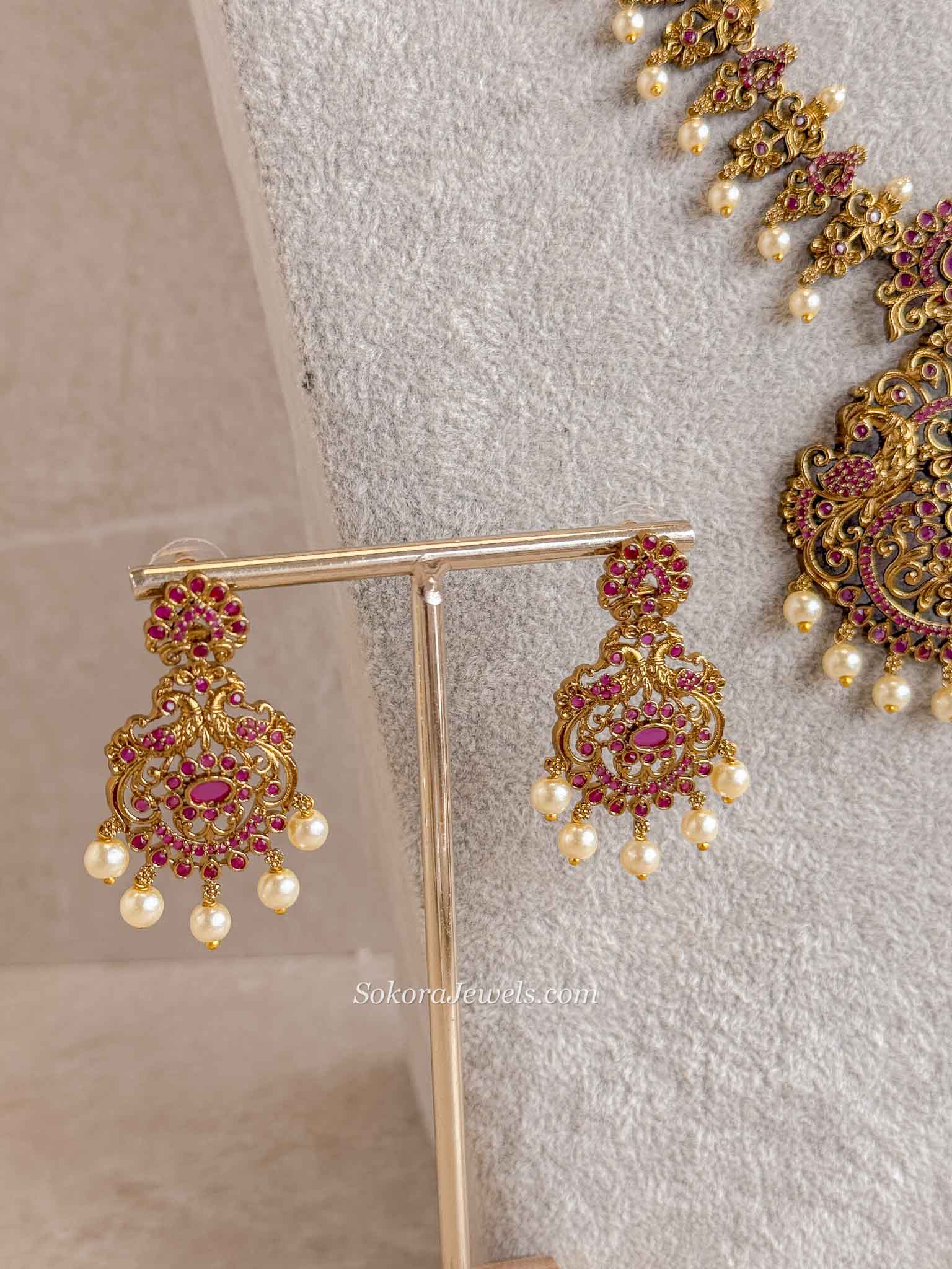 Traditional Mala Set with Ruby Stones