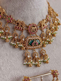 Kashmiri Kundan Elephant Necklace Set