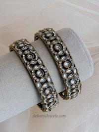 Antique Gold & Crystal Kada Bangles