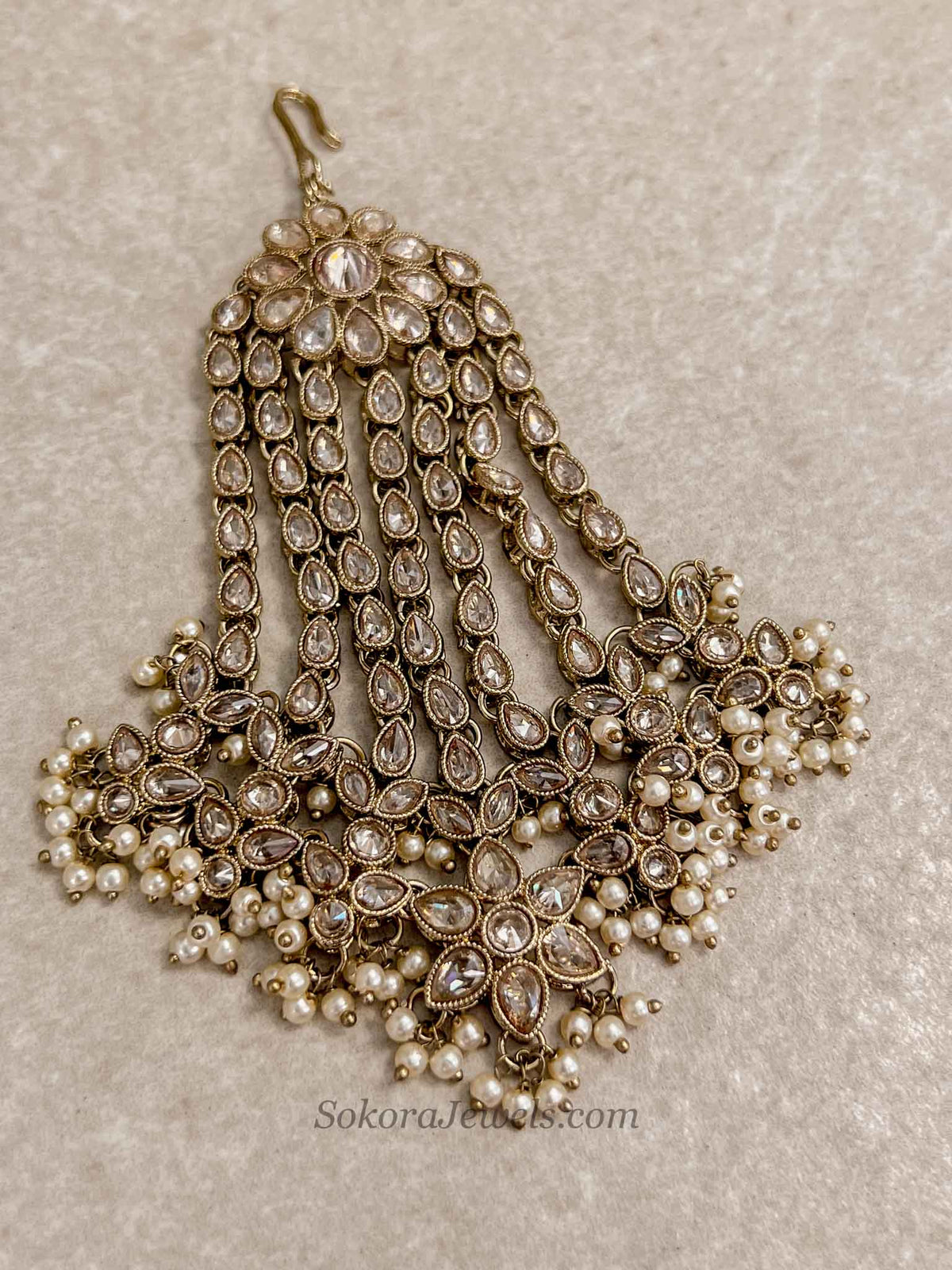 Aria Bridal Jhumar - Golden with Pearl