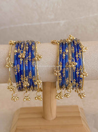 Viral Kashmiri Glass Bangle Set with Ghungroo