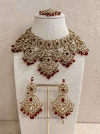 Bridal Necklace Set - Maroon