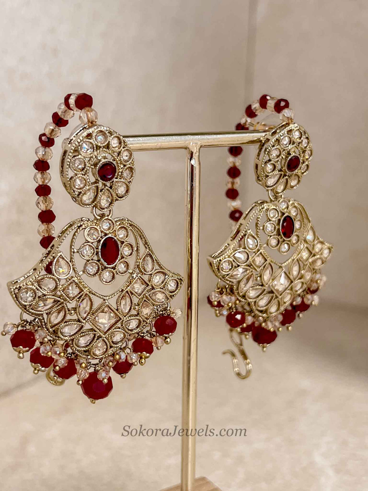 Bridal Necklace Set - Maroon