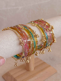 Viral Kashmiri Glass Bangle Set with Ghungroo