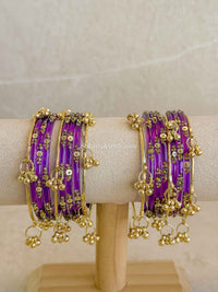 Viral Kashmiri Glass Bangle Set with Ghungroo