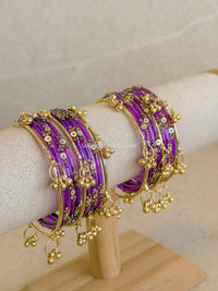 Viral Kashmiri Glass Bangle Set with Ghungroo
