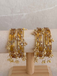 Viral Kashmiri Glass Bangle Set with Ghungroo