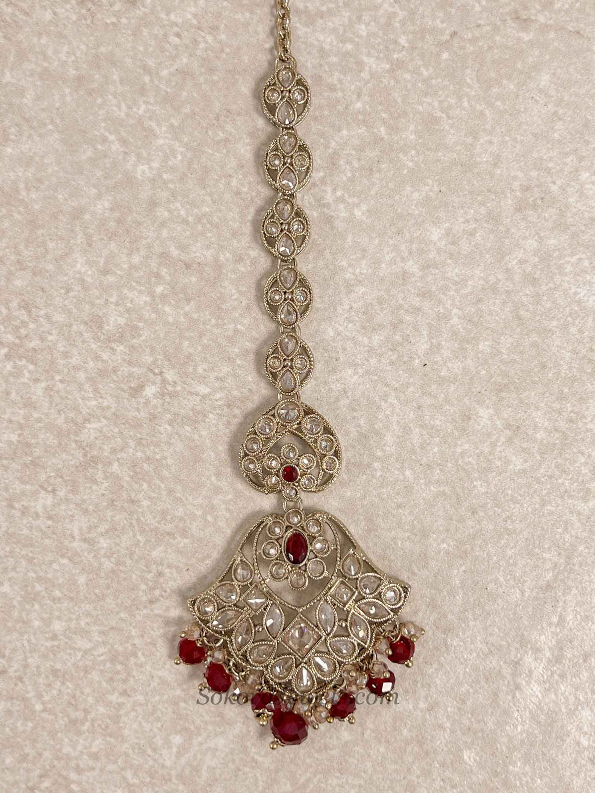 Bridal Necklace Set - Maroon