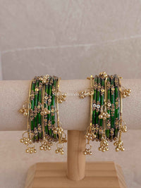 Viral Kashmiri Glass Bangle Set with Ghungroo