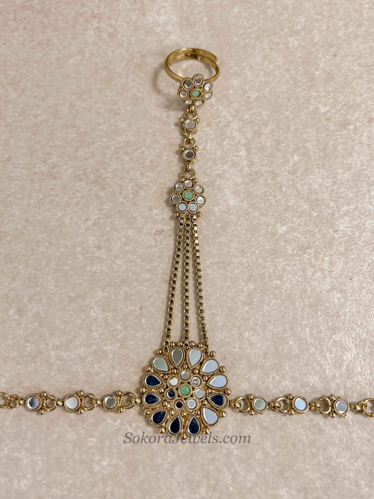 Mirror and Mint Hand Chain