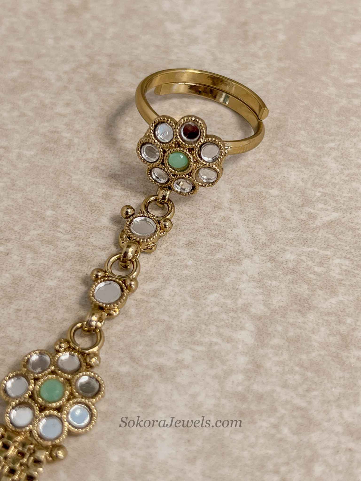 Mirror and Mint Hand Chain