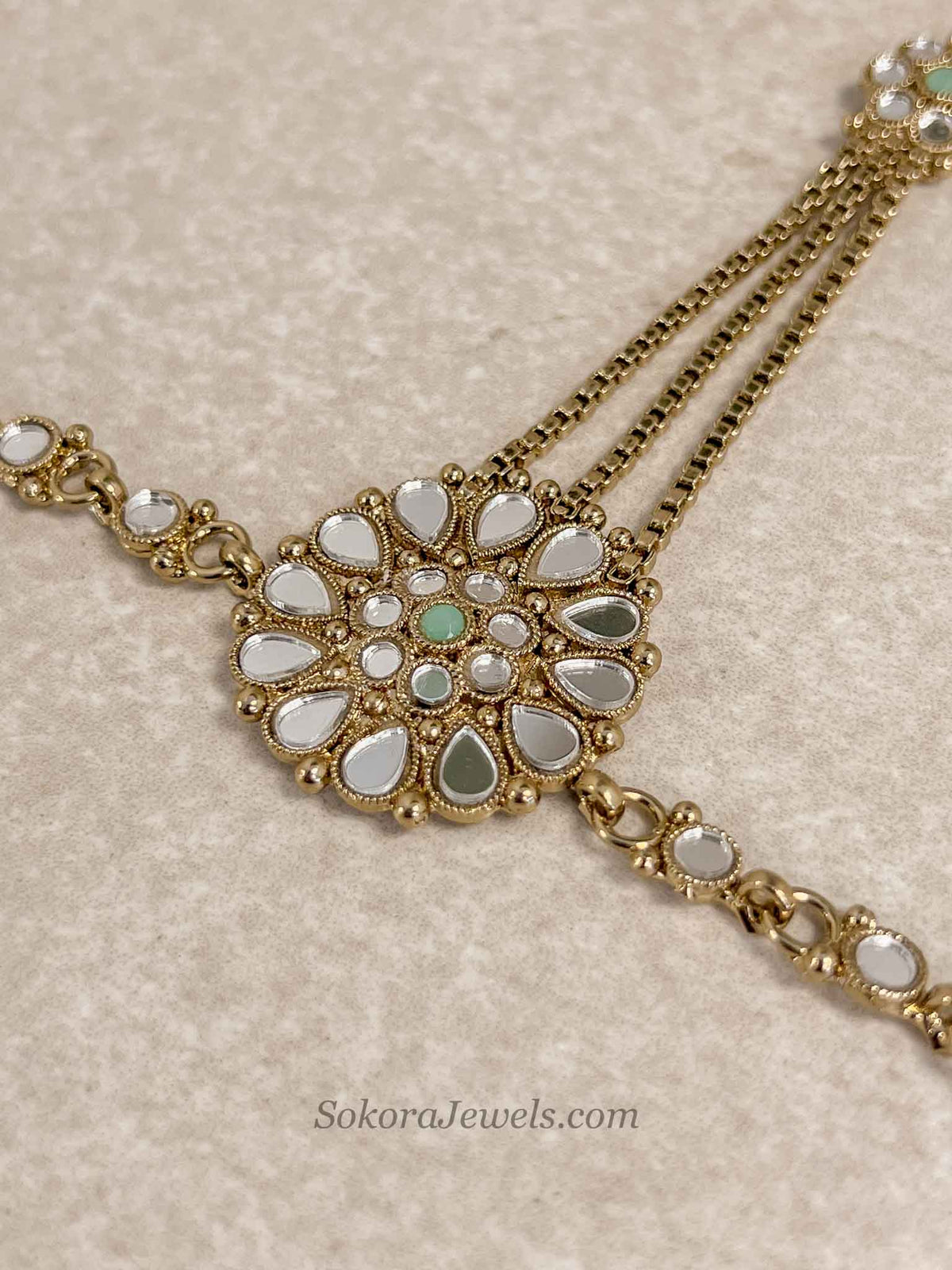Mirror and Mint Hand Chain